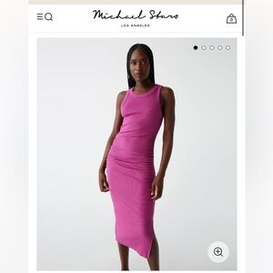 Michael Stars Wren ruched ribbed tank dress Size M ultraviolet